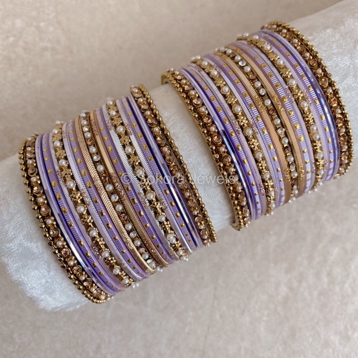 Bangles & Jhumka Earrings Box Set - Purple Shimmer