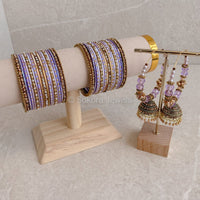 Bangle & Jhumka set - Purple Shimmer - SOKORA JEWELSBangle & Jhumka set - Purple ShimmerBANGLES