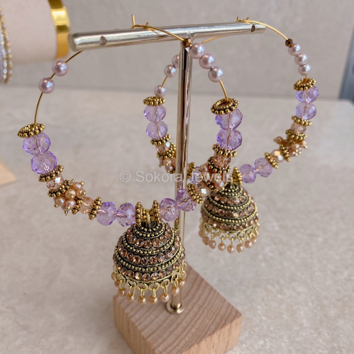 Bangles & Jhumka Earrings Box Set - Purple Shimmer