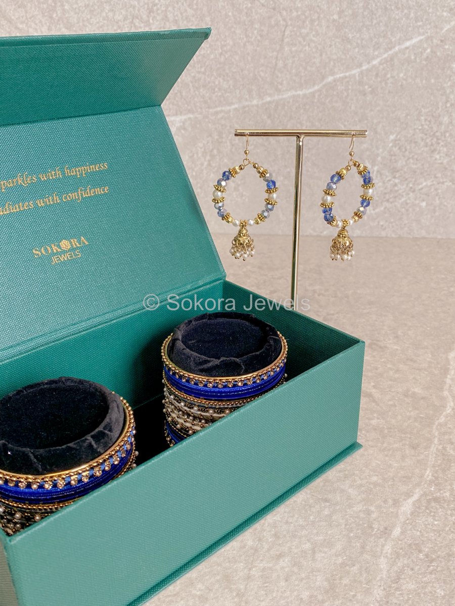 Bangles & Earring set - Bright Blue - SOKORA JEWELSBangles & Earring set - Bright BlueBANGLES