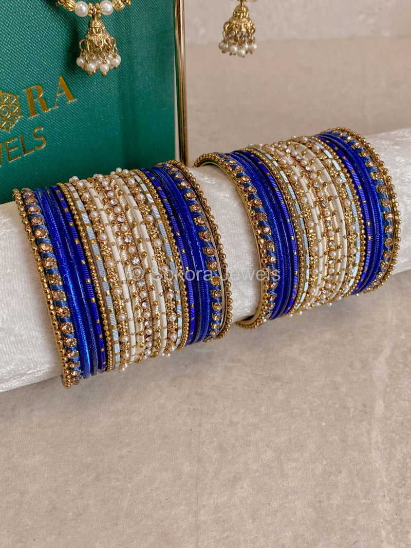 Bangles & Earring set - Bright Blue - SOKORA JEWELSBangles & Earring set - Bright BlueBANGLES