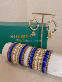 Bangles & Earring set - Bright Blue - SOKORA JEWELSBangles & Earring set - Bright BlueBANGLES