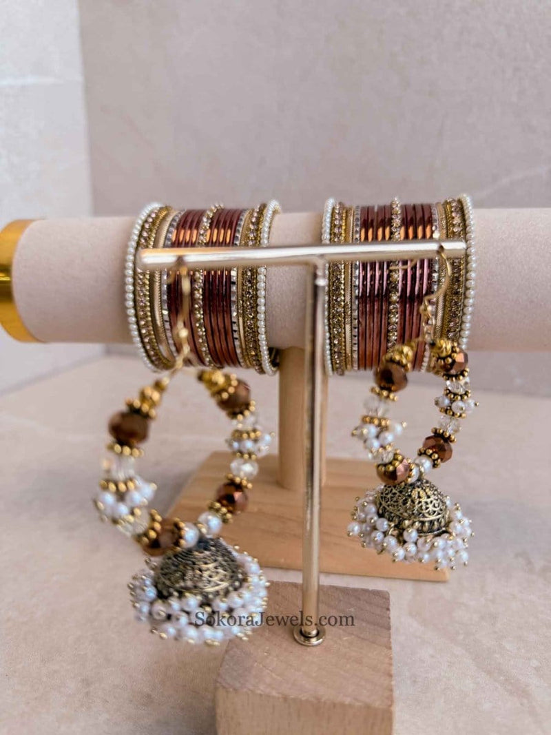 Bangles & Earring set - Copper Brown - SOKORA JEWELSBangles & Earring set - Copper BrownBANGLES