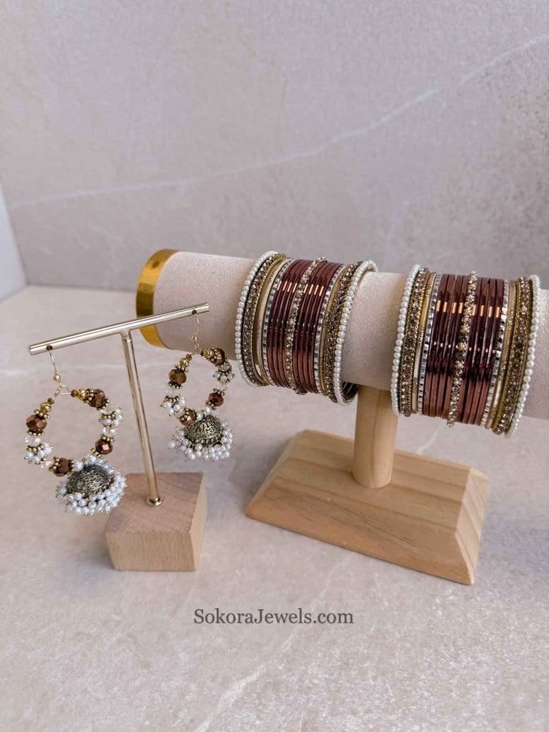 Bangles & Earring set - Copper Brown - SOKORA JEWELSBangles & Earring set - Copper BrownBANGLES