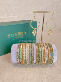 Bangles & Earring set - Mint - SOKORA JEWELSBangles & Earring set - MintBANGLES