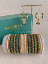 Bangles & Jhumka set - Green - SOKORA JEWELSBangles & Jhumka set - GreenBANGLES