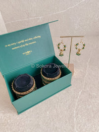 Bangles & Jhumka set - Green - SOKORA JEWELSBangles & Jhumka set - GreenBANGLES