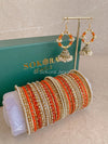 Bangles & Jhumka set - Orange - SOKORA JEWELSBangles & Jhumka set - OrangeBANGLES