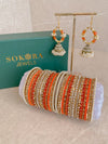 Bangles & Jhumka set - Orange - SOKORA JEWELSBangles & Jhumka set - OrangeBANGLES