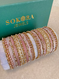 Bangles & Jhumka set - Pale Pink - SOKORA JEWELSBangles & Jhumka set - Pale PinkBANGLES