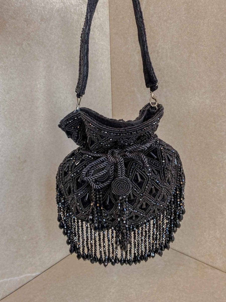 Bead Detail Velvet Bag - 3 Colour Options - SOKORA JEWELSBead Detail Velvet Bag - 3 Colour Options