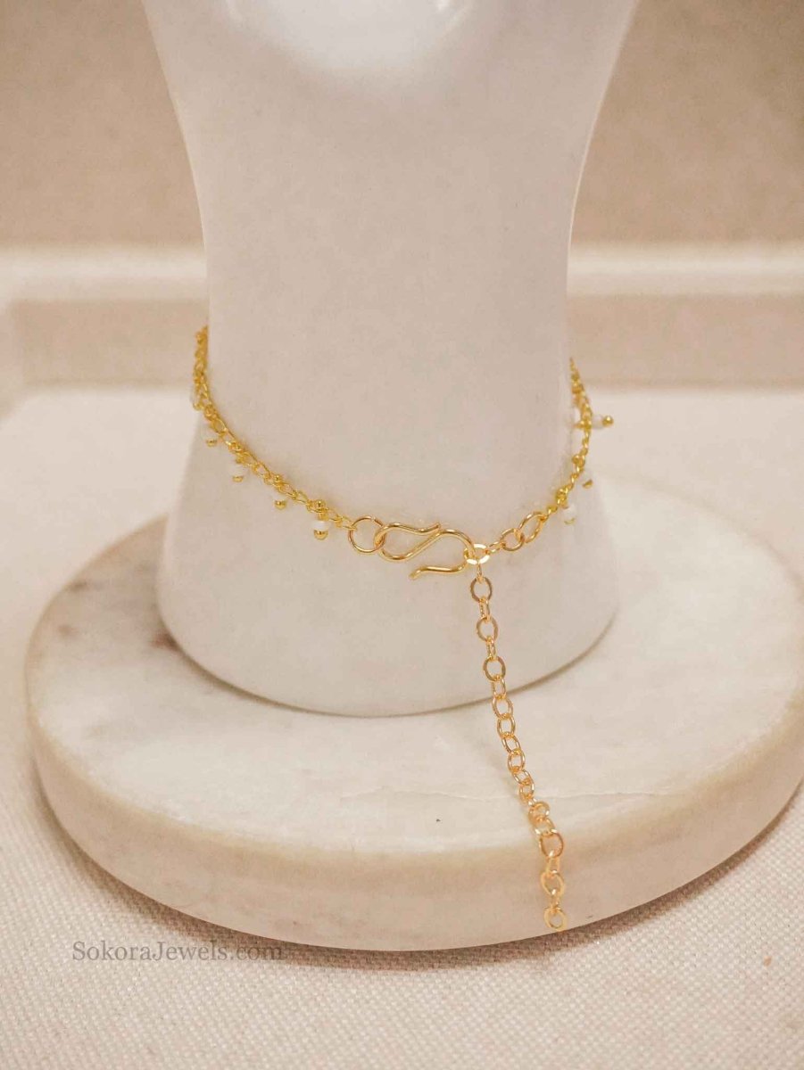 Beaded Crystal Charm Hand Harness - SOKORA JEWELSBeaded Crystal Charm Hand Harness