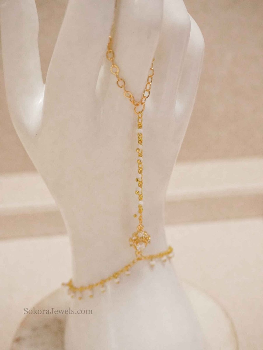 Beaded Crystal Charm Hand Harness - SOKORA JEWELSBeaded Crystal Charm Hand Harness