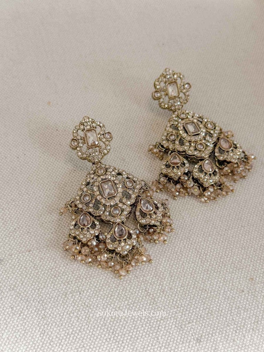 Beaded Crystal Drop Earrings - SOKORA JEWELSBeaded Crystal Drop Earrings
