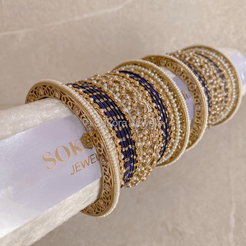 Bilkis Luxury Midi Bangle Set - Navy - SOKORA JEWELSBilkis Luxury Midi Bangle Set - NavyBANGLES