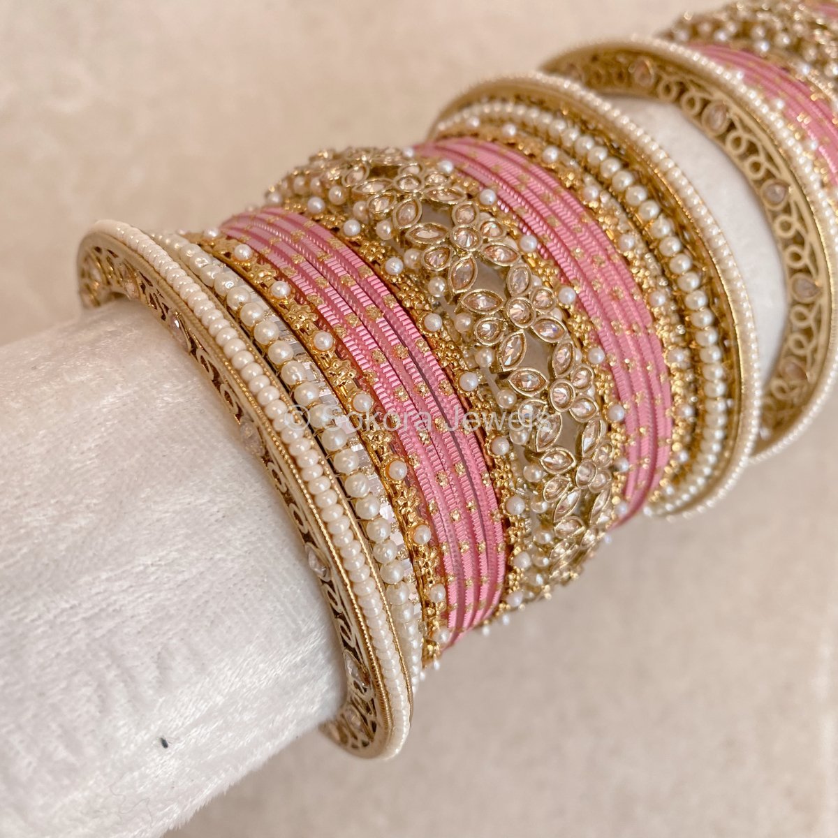 Bilkis Luxury Midi Bangle Set - Pink - SOKORA JEWELSBilkis Luxury Midi Bangle Set - PinkBANGLES