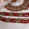 Bilqees Bridal necklace set - Red - SOKORA JEWELSBilqees Bridal necklace set - Red