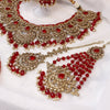 Bilqees Bridal necklace set - Red - SOKORA JEWELSBilqees Bridal necklace set - Red