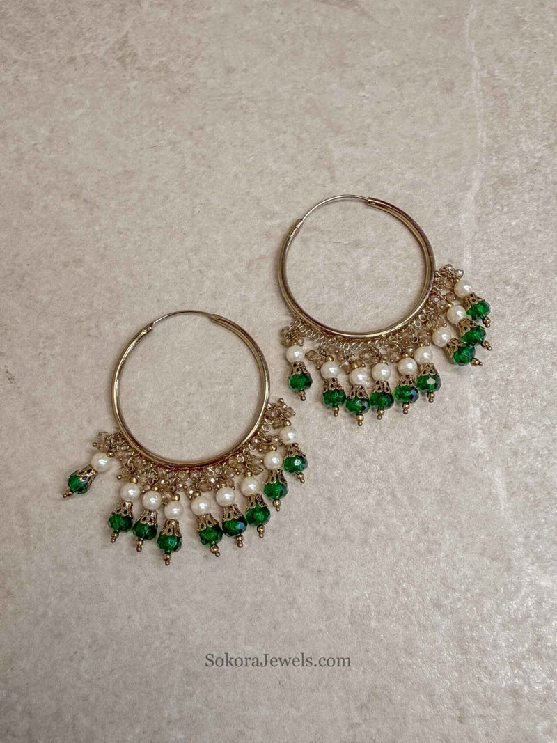 Bineesh Colourful Bead Hoops - SOKORA JEWELSBineesh Colourful Bead Hoops