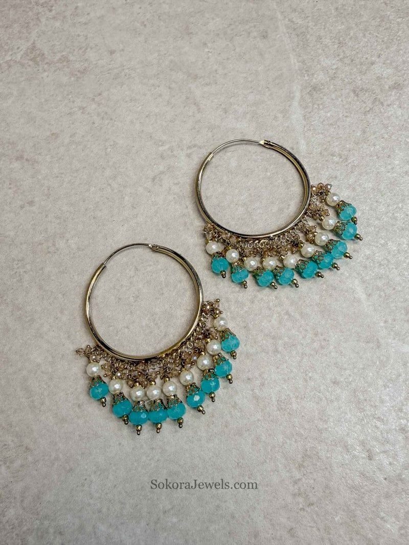 Bineesh Colourful Bead Hoops - SOKORA JEWELSBineesh Colourful Bead Hoops