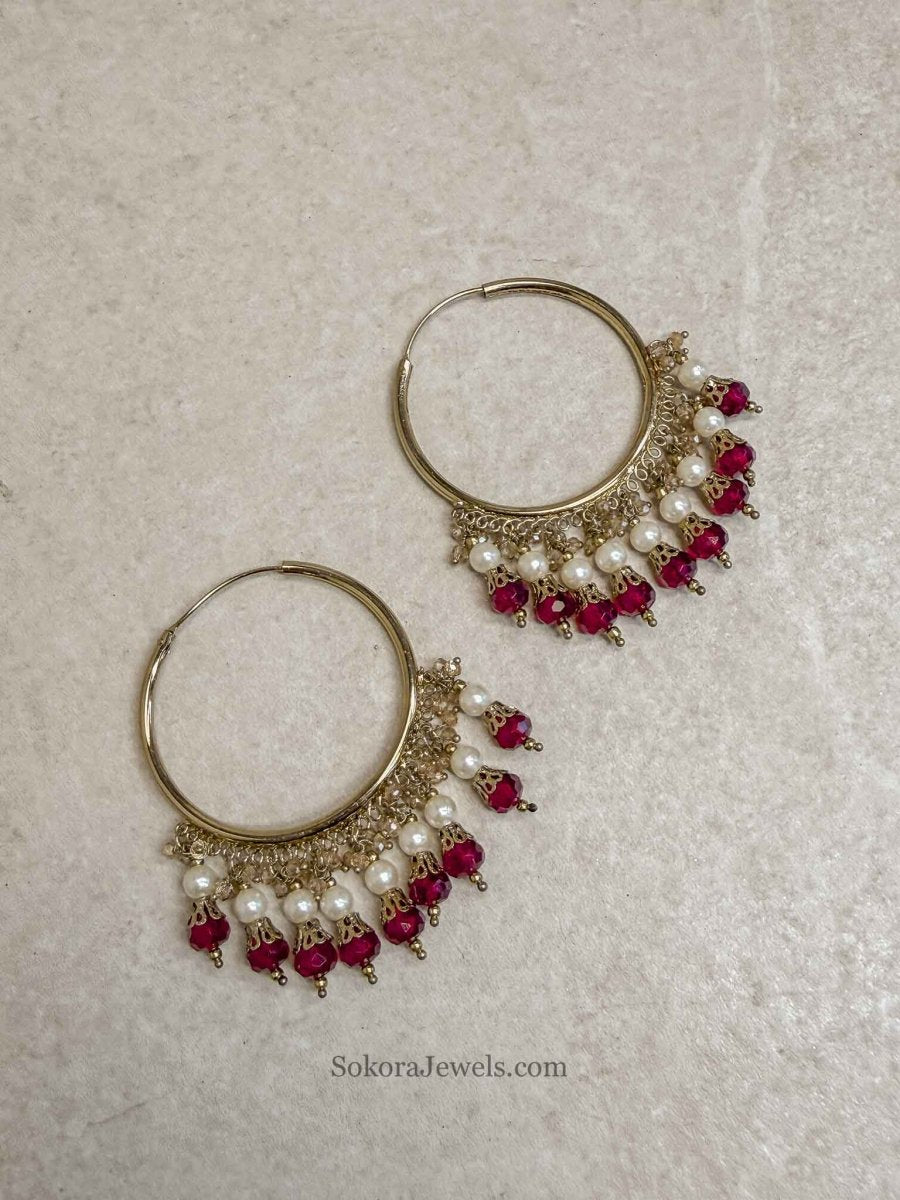 Bineesh Colourful Bead Hoops - SOKORA JEWELSBineesh Colourful Bead Hoops