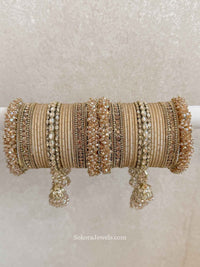 Bridal Bangle Set with Jhumka Tassel Bangles - SOKORA JEWELSBridal Bangle Set with Jhumka Tassel BanglesBANGLES