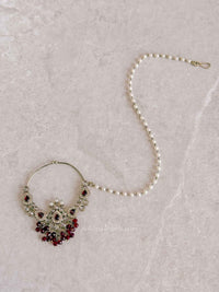 Bridal Golden Zircon Nath (Non - Pierced) - SOKORA JEWELSBridal Golden Zircon Nath (Non - Pierced)