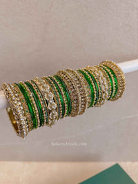 Bridal Green Bangle Set - SOKORA JEWELSBridal Green Bangle SetBANGLES