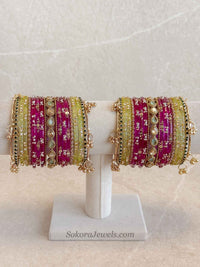 Bridal Multicolour Bangles Set - 2.6 - SOKORA JEWELSBridal Multicolour Bangles Set - 2.6BANGLES