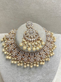 Bridal Necklace set - Rose Gold - SOKORA JEWELSBridal Necklace set - Rose Gold