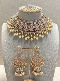 Bridal Necklace set - Rose Gold - SOKORA JEWELSBridal Necklace set - Rose Gold