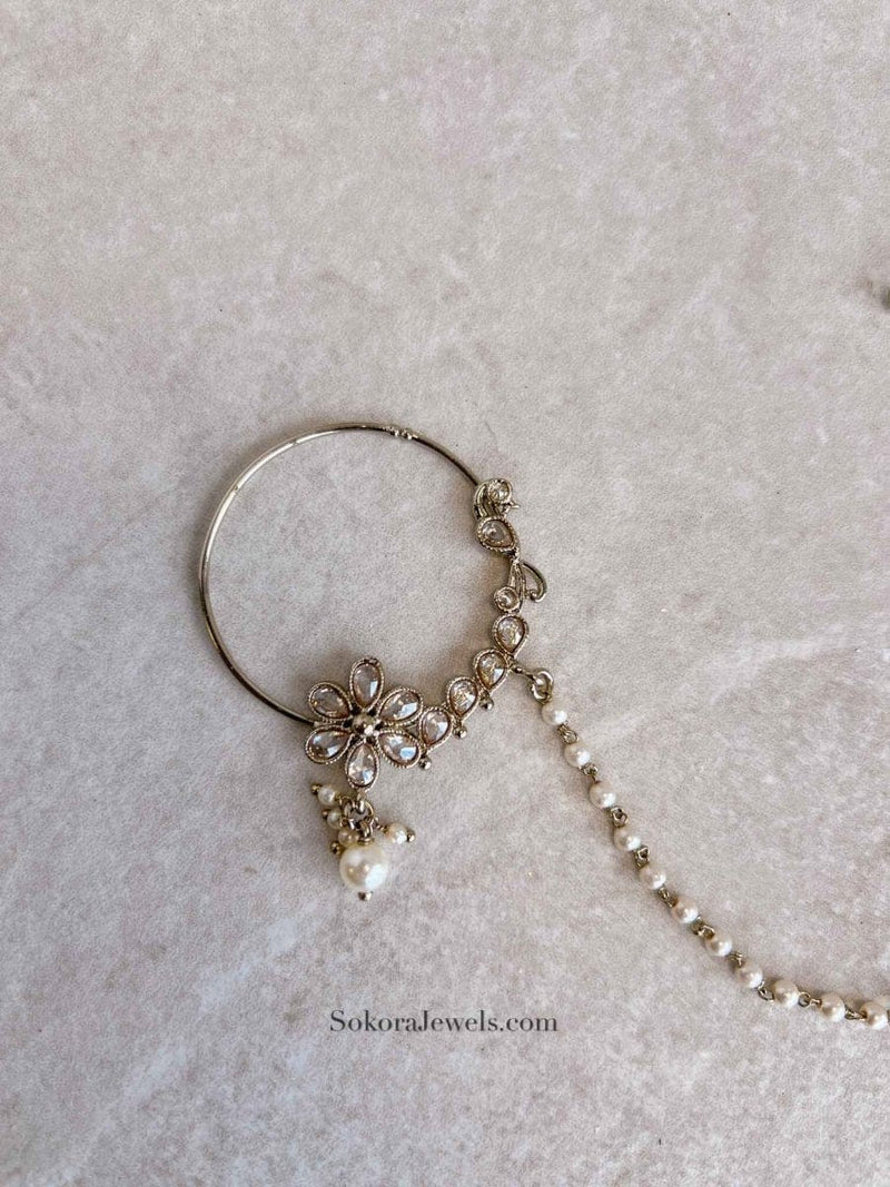 Bridal Nose ring - Slide type - SOKORA JEWELSBridal Nose ring - Slide type