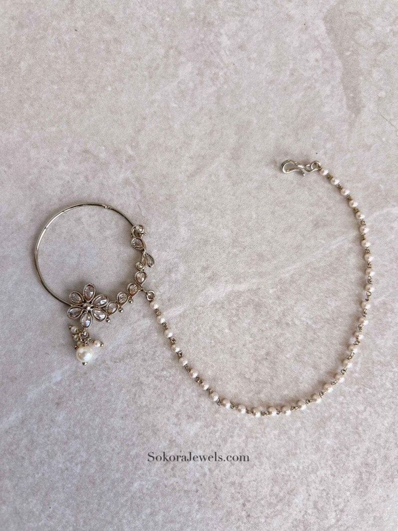 Bridal Nose ring - Slide type - SOKORA JEWELSBridal Nose ring - Slide type