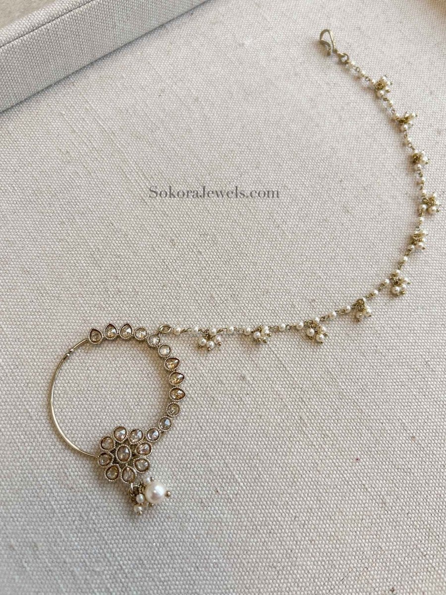 Bridal Nose ring - Slide type - SOKORA JEWELSBridal Nose ring - Slide type