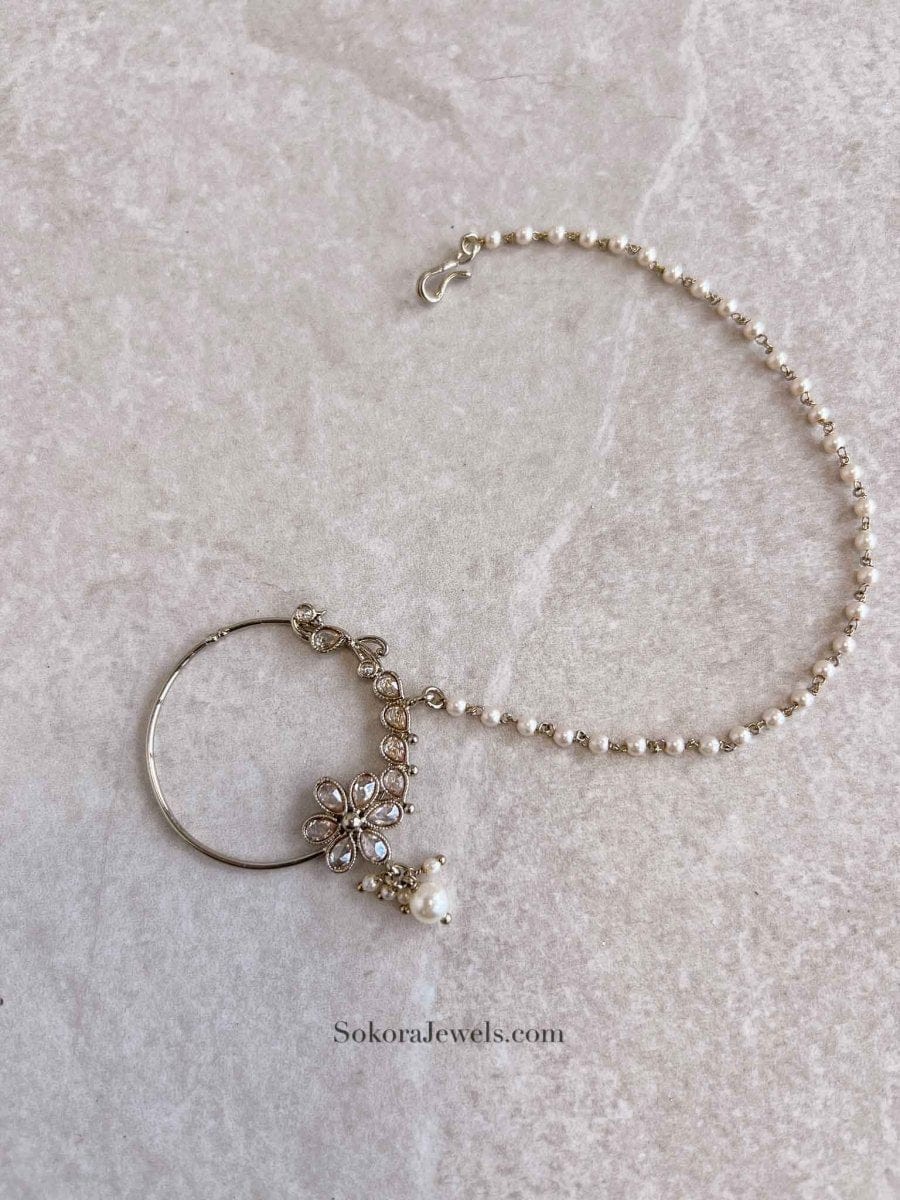 Bridal Nose ring - Slide type - SOKORA JEWELSBridal Nose ring - Slide type