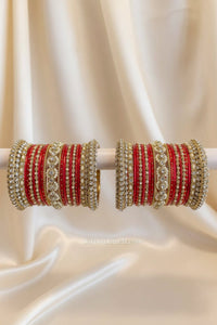 Bridal Red Bangle Set - SOKORA JEWELSBridal Red Bangle SetBANGLES