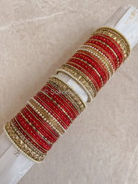 Bridal Red Bangle Set - SOKORA JEWELSBridal Red Bangle SetBANGLES