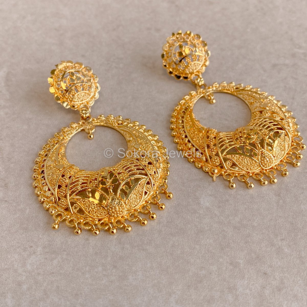 Bright Gold Bali Earrings - SOKORA JEWELSBright Gold Bali Earrings