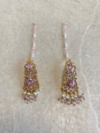 Bright Gold & Clear Crystal Earrings - Pink - SOKORA JEWELSBright Gold & Clear Crystal Earrings - Pink