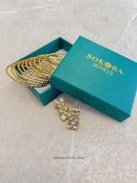 Bright Gold Earring & Bangles Gift Set - SOKORA JEWELSBright Gold Earring & Bangles Gift SetBANGLES