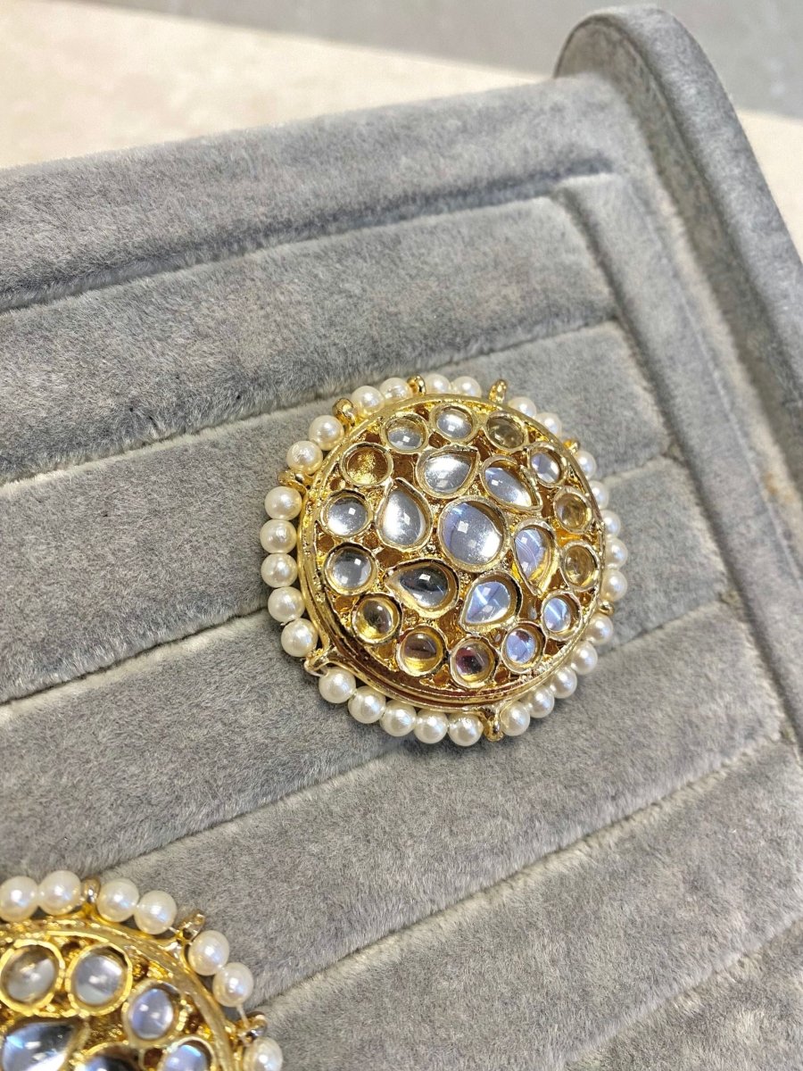 Bright Gold Earring Tops & Tikka - SOKORA JEWELSBright Gold Earring Tops & Tikka