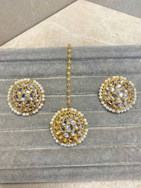 Bright Gold Earring Tops & Tikka - SOKORA JEWELSBright Gold Earring Tops & Tikka