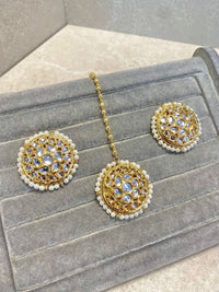 Bright Gold Earring Tops & Tikka - SOKORA JEWELSBright Gold Earring Tops & Tikka