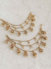 Bright Gold Jhumka Earring chains - SOKORA JEWELSBright Gold Jhumka Earring chainsEARRINGS