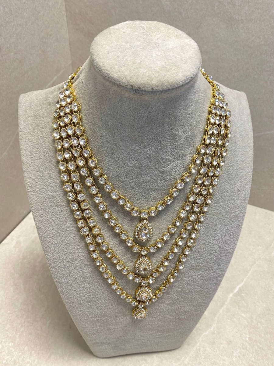 Bright Gold Multi Strand Mala Set - SOKORA JEWELSBright Gold Multi Strand Mala Set