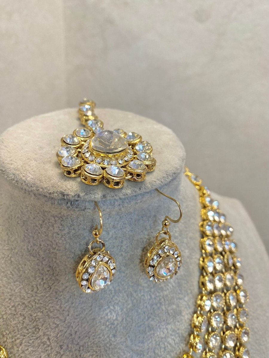 Bright Gold Multi Strand Mala Set - SOKORA JEWELSBright Gold Multi Strand Mala Set