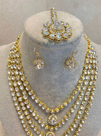 Bright Gold Multi Strand Mala Set - SOKORA JEWELSBright Gold Multi Strand Mala Set