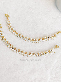 Bright Gold & Pearl Earring Support Chains (Sahare) - SOKORA JEWELSBright Gold & Pearl Earring Support Chains (Sahare)EARRINGS