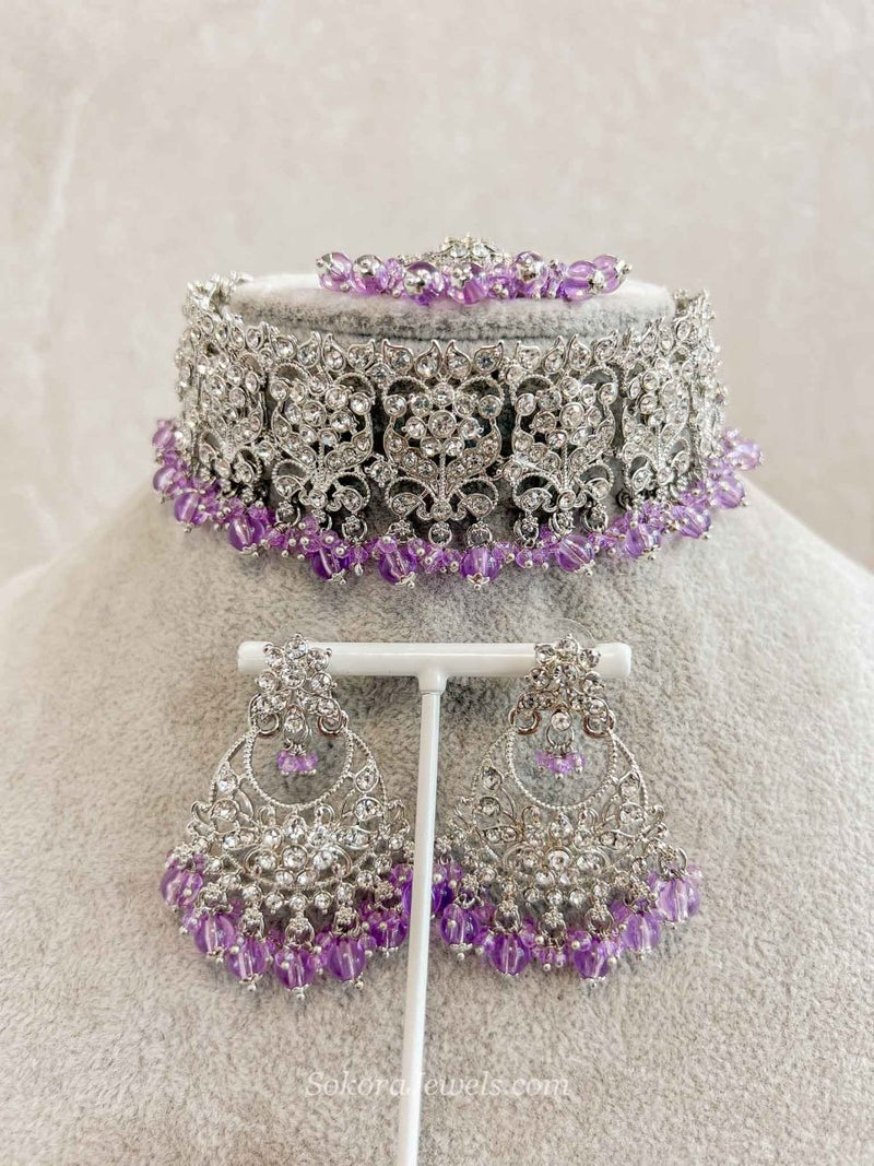 Brittney Silver Choker Sets - SOKORA JEWELSBrittney Silver Choker Sets