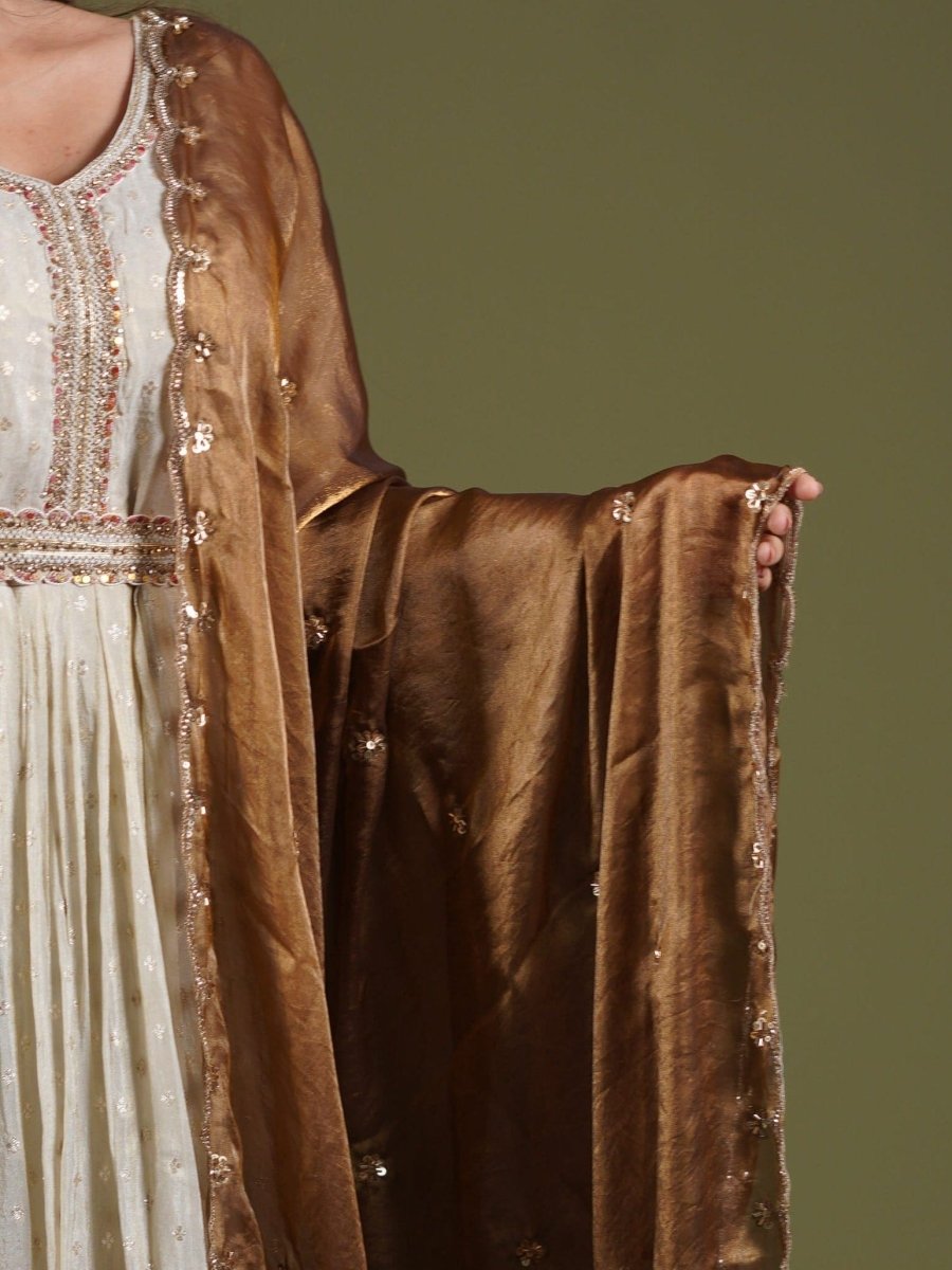 Bronze Embellished Occasion Dupatta - SOKORA JEWELSBronze Embellished Occasion Dupatta